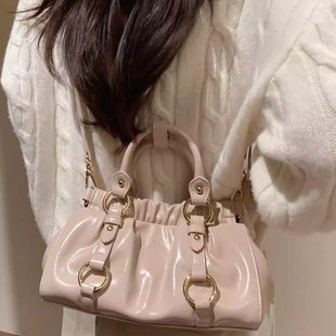 南风Chio2nd 温柔小拎包通勤单肩斜挎包 纷香蔷薇褶皱手提包包女款