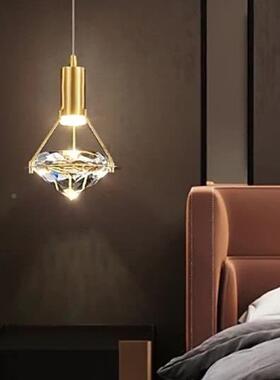 轻卧网室床头吊灯现代约长线759小吊灯创意奢个性红吧台简全铜水