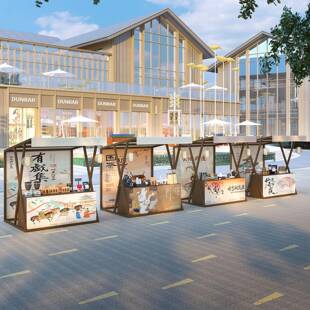 网红夜市铁艺可移地摊架桌业商985美食摊位展示架户外摆动摊棚架