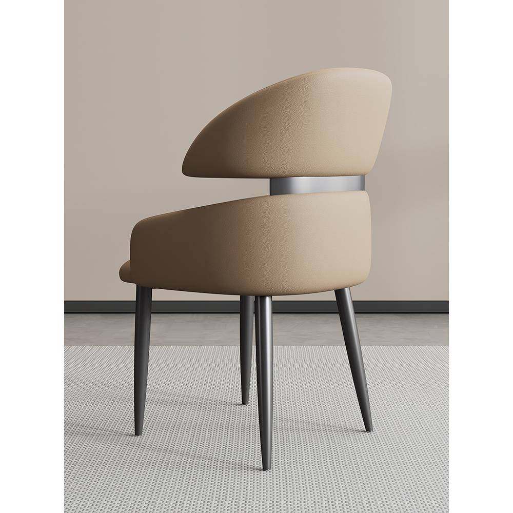 2fc意式轻背奢餐椅2店04新款家用皮艺酒餐厅感餐桌靠F3551椅子铁