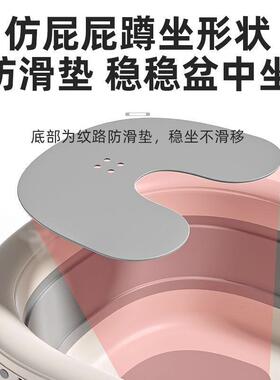 婴儿洗澡宝盆浴盆宝大可折叠幼儿坐躺家号浴桶小UHI孩用新生儿童