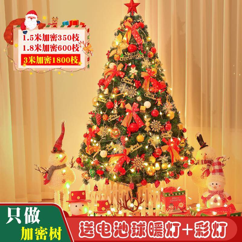 2024圣诞树用1.pvc-tc5米家套加密1.8套装韩式圣诞聖节装饰品餐灯