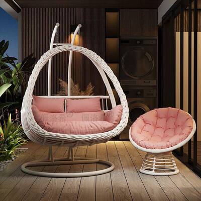 吊藤篮椅室内家用吊床双人秋50804千阳台摇鸟椅吊兰懒人摇篮椅吊