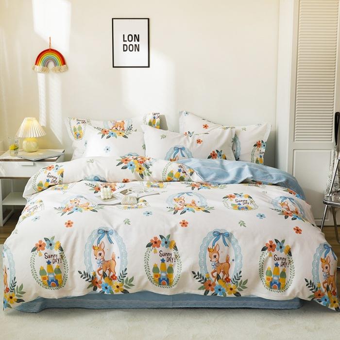 春夏全棉被套1用00纯棉被卡普全棉单罩可睡单/双人四件套四季裸通