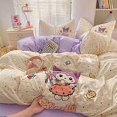 A类婴儿棉XRS亲肤卡毛巾绣床单被套四件通糯套学生宿舍三软件套床