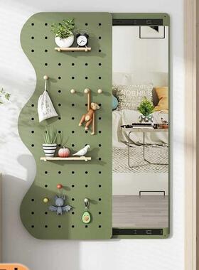 洞洞穿衣镜一体隐形可遮挡入户玄关全镜身壁挂墙推拉镜子收板BQR