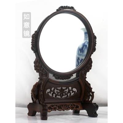 鸡翅大红酸枝浮雕花镂空实ZTX木子火架台球插屏东西瓶镜中堂镜屏