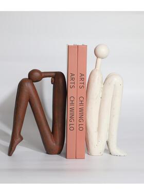 简约HYR现代轻奢书档软雕塑人摆设家书柜台书桌面装物饰居品创意