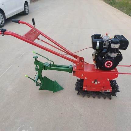 小红牛风冷柴油微耕机汽油自走式链轨犁地机山地耕田菜地培土机