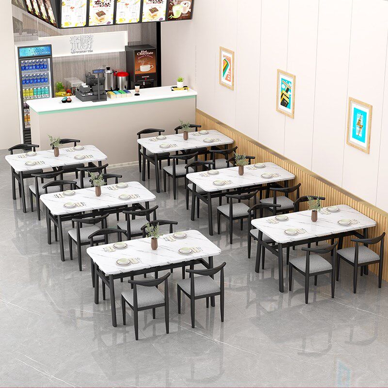 餐桌商用餐饮面馆桌椅组合餐厅烧烤店饭店快餐小吃店专用食堂桌子