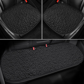 卡通花瓣汽车坐垫单片冬季 通用椅垫后排座垫 毛绒无靠背三件套四季