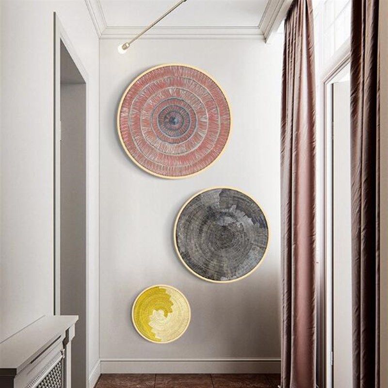 现代抽象圆形装饰画 进门玄关画过道走廊 餐厅墙面客厅沙发背景画,家居饰品,现代装饰画,淘宝优惠券,粉丝福利购,淘宝优惠卷
