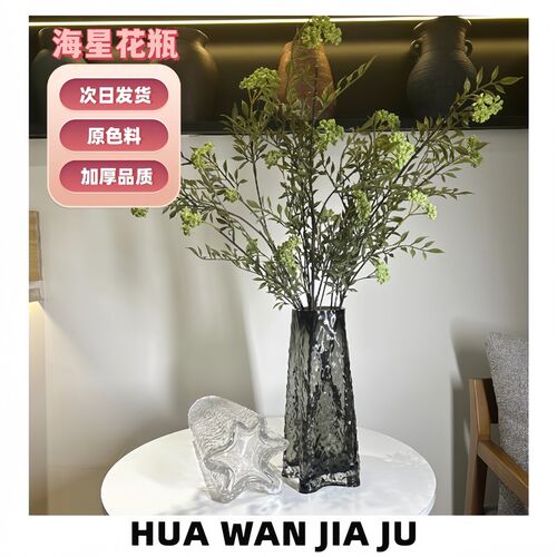 海星  原色料加厚水晶玻璃花瓶玫瑰百合鲜切花餐桌客厅摆件