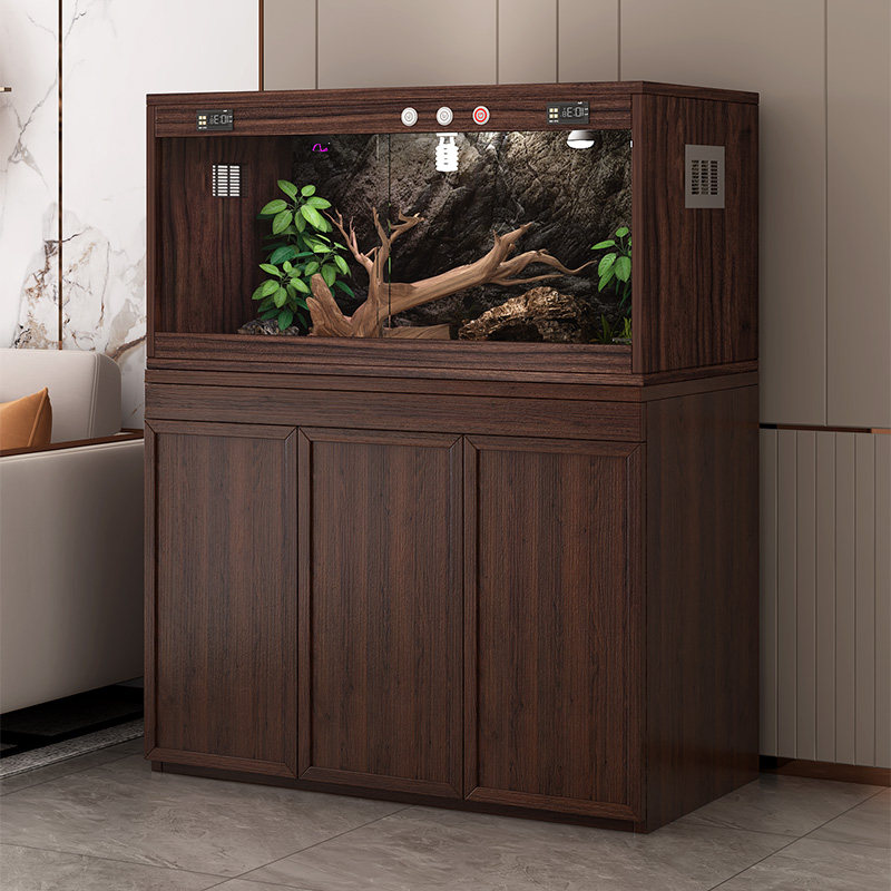 鱼缸底柜底座实木柜子溪流缸爬宠箱子承重支架家用柜子鱼缸专用柜