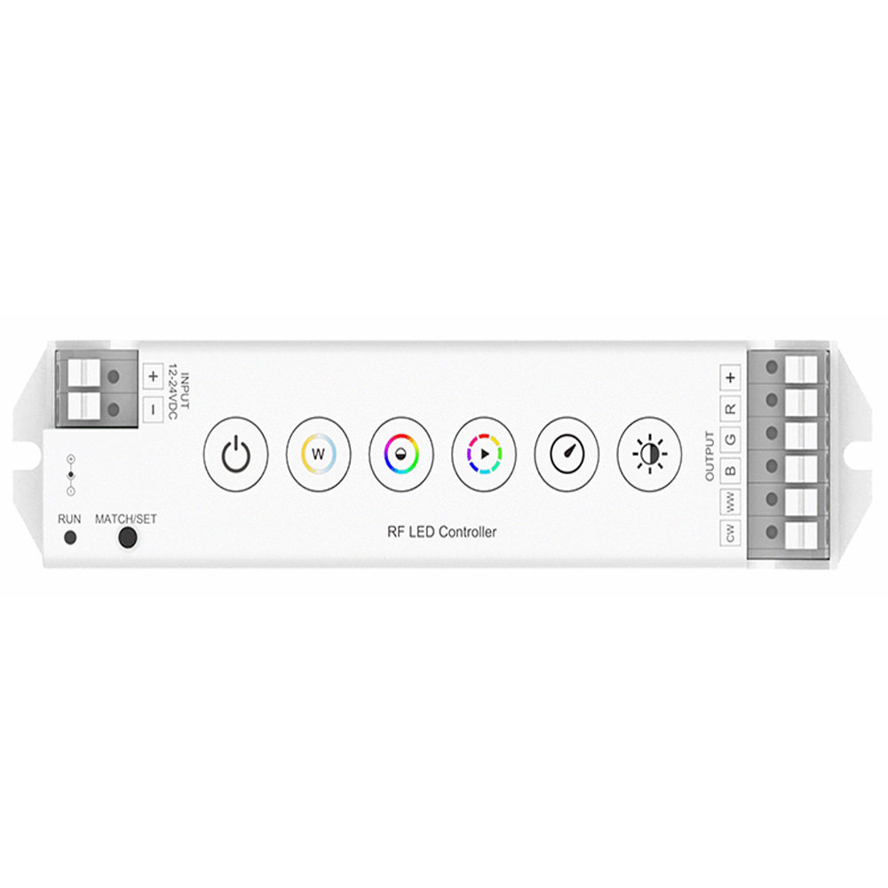 M5 12-24V RGB+CCT五通道LED控制器10动态模式信号自动转发认证
