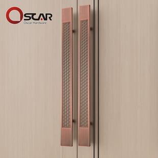 新中大门拉手01酒店宴会厅雕刻LGO门把手古铜色O龙鳞式玻璃门拉纹