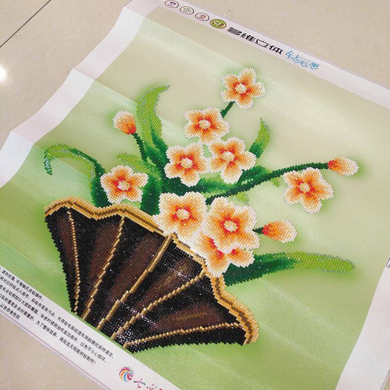 5D画钻石成品清新小花图清新小花手满钻纯工贴十字绣现货大量非出