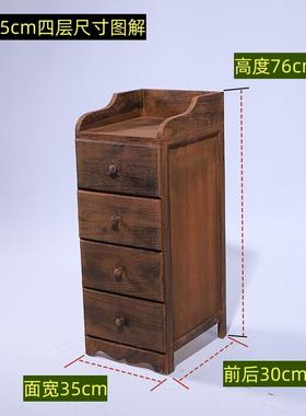 8V免夹安装斗柜头柜收纳柜子窗床头柜实NEL木原木卧室简约缝家具