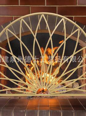 铁艺壁炉风火炉围挡复形古挡火屏壁风炉扇防火DS-Firep网罩屏火花