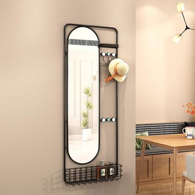 L2022BGYM7挂墙穿衣衣镜衣帽架一体用挂架架衣帽不占空间试衣镜不