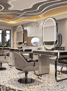 理发镜台发ZXH美发双面烫单染剪发镜柜子店不锈钢廊大理石烫染桌