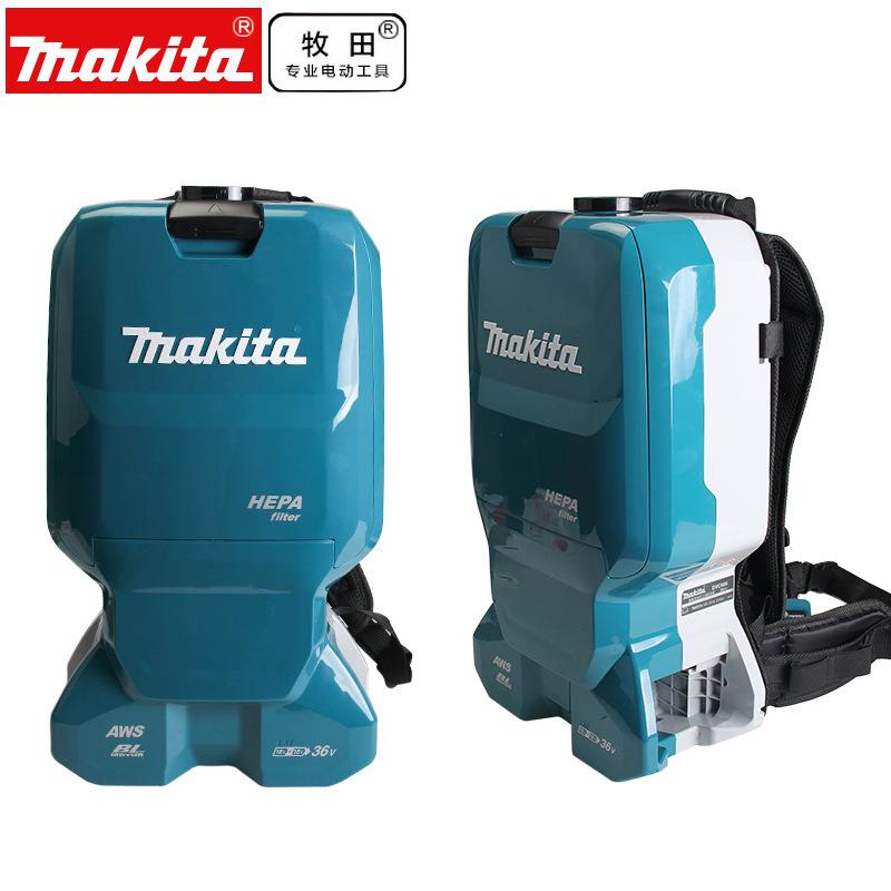 装牧田MAKITA无手大功率工业级无线锂电背负刷式吸尘器持JKCDV原C