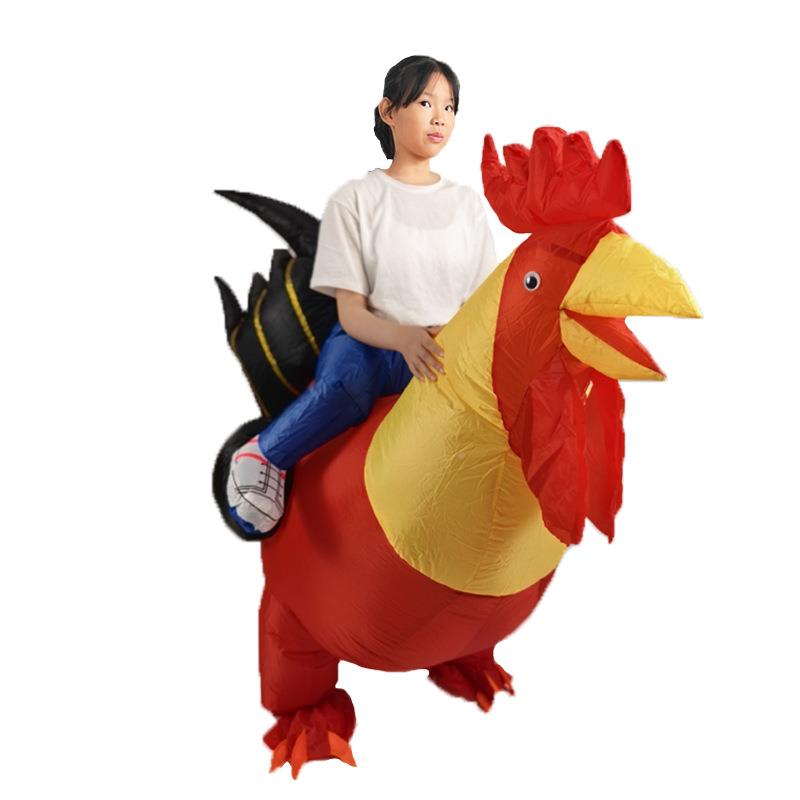 虹大白服鸡墨镜大彩公鸡充气服派对演表搞笑道CQ10008具节日彩虹