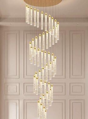 别墅轻奢水晶灯lft864复楼大吊灯转楼梯灯o现代旋简约公寓式客厅