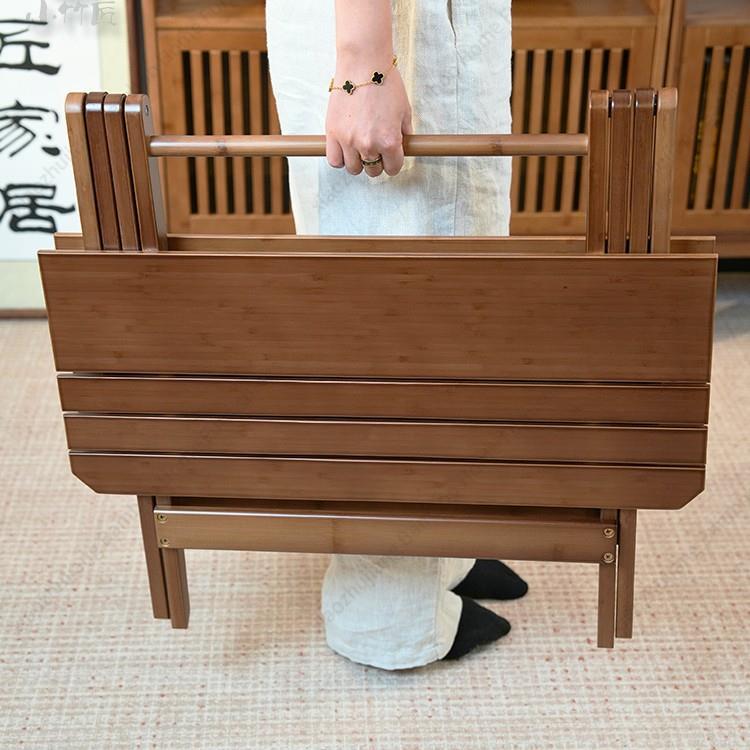 小折叠楠PEK方桌子长方形折叠桌餐桌竹实家木吃饭阳桌简易用台折