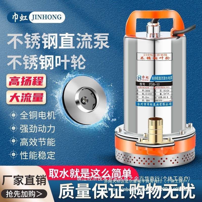 巾1虹直流潜水泵2V24轮V4V60V72PCF8V高扬程农用电车三车浇地抽水