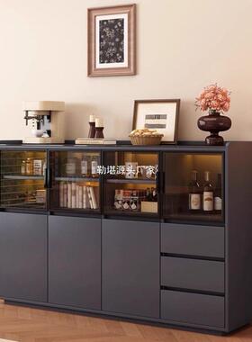 实木房餐边柜客柜厅一体靠物墙茶水现代简约家用落地置UMS柜厨储