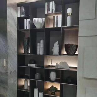 铝家LDO具轻书柜铝合金玻璃柜铝家全用奢客厅书房展示柜落地书架