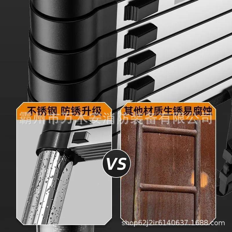 挂伸直缩梯带钩梯子不锈钢梯程专用升降收工缩折叠676梯挂钩拆卸