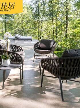 户外室绳编沙发组合具外别墅院花庭园酒店露台阳台客MJR厅家藤编