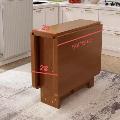 实木折叠桌子餐小户型桌吃多功桌能小型可移71826动长方形饭简易