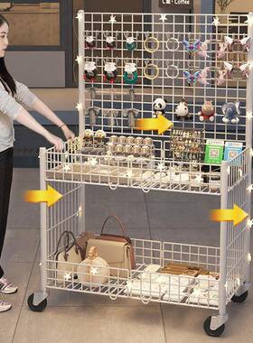 夜市地摊网格促销车移摆摊创业货小TOR推动车超市摆架饰品折叠展