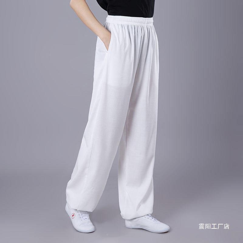 极裤麻男麻PWZ女春秋夏太季棉练功灯笼裤夫武术侧兜太极功服