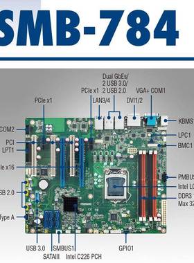 研IPC-6RBI10/ASMB-784/G2主板工酷睿4代CPU/i3华/i5i7控机