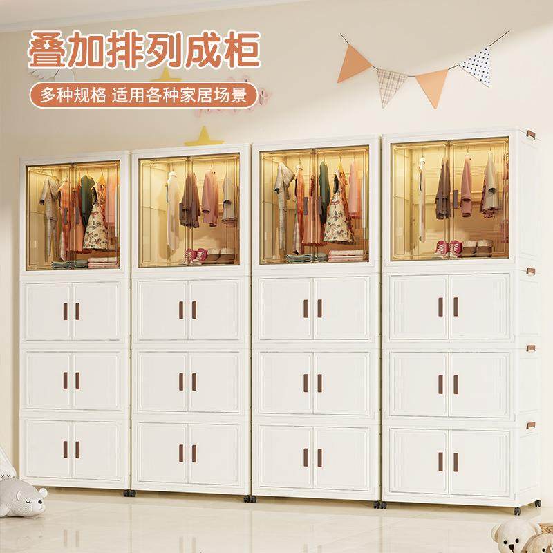 童衣柜家用儿室衣儿童折叠服物收纳柜简卧易免装储柜子可折叠加收