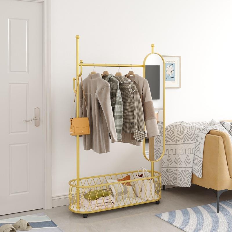 室落全地挂衣架家30798转用轻奢晾衣可旋移动带身穿衣镜子一体卧