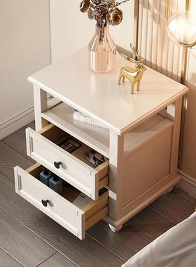 柜头柜ETB现代简约4c床m宽全实0木白色轻奢美式收纳储物免安装家