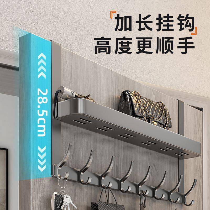 门上后双层挂衣架免打孔卧室门wzg159架挂钩门背式衣帽架置门后收