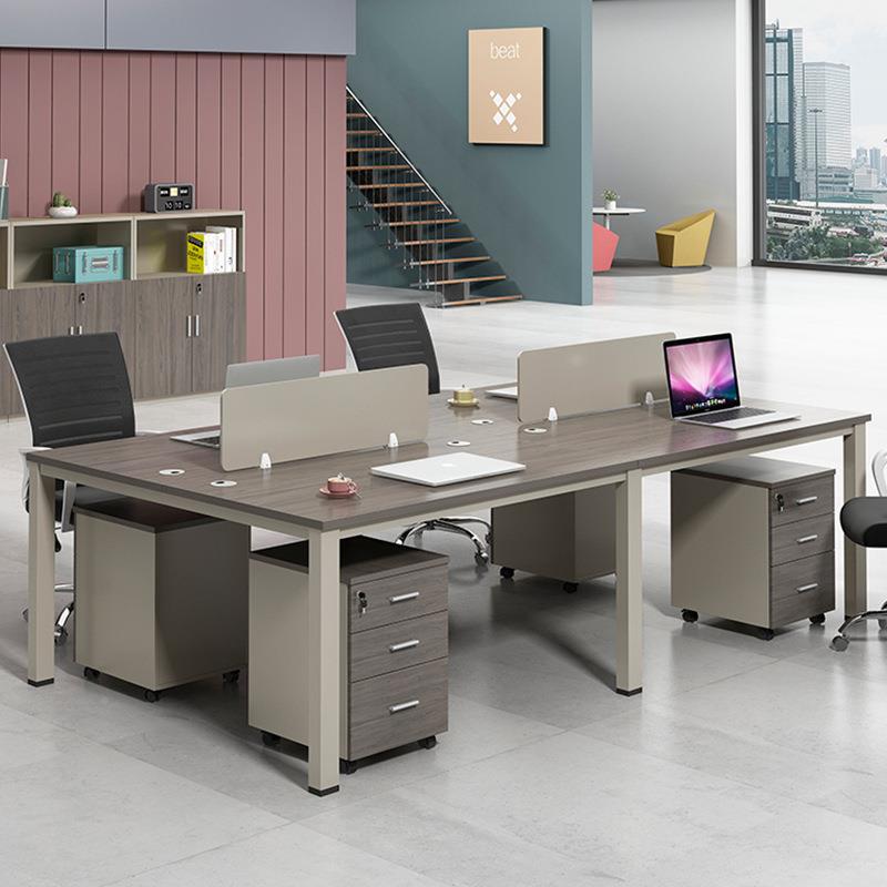 员合办公桌4人072位办公室员工桌椅职组办2/6屏风简约现代工作位