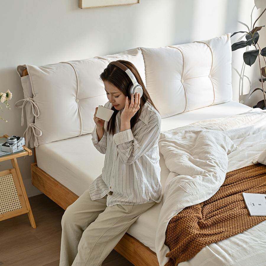 糖床头靠垫棉奶靠油花风床背垫软包罩套防撞大靠枕2025新款可AOU