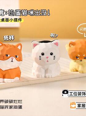 新可款爆品爱木雕风小狗桌面小摆件汽车FDH家品居公室工办位装饰