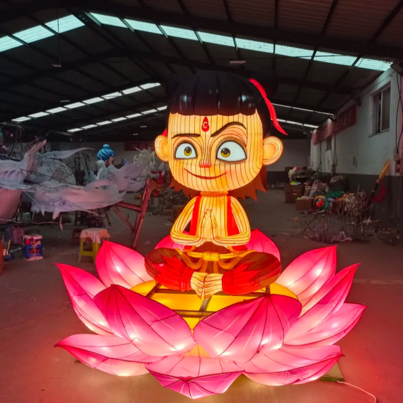 哪吒闹海大型花灯制作 文旅景区民宿售楼处商业美陈 节日彩灯亮化