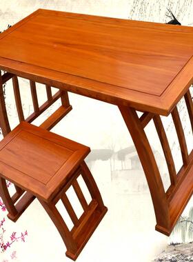 实儿仿童课桌学桌书画桌中式仿生古木榆木古国学桌NEA马鞍桌写字