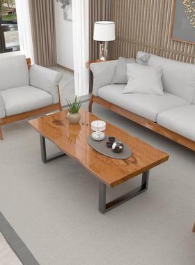 lfot原木整板茶家几实cj8001s木铁工业风大板现代简艺约长方形用