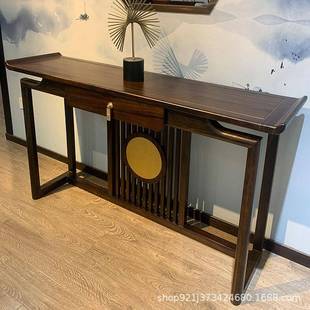 新BOD中式 超玄关桌乌金木条案客入门供户桌靠墙玄关台窄实厅木玄