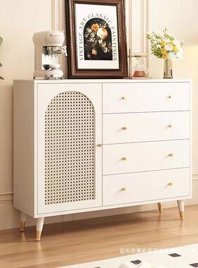 藤编餐边柜现代简约木斗实柜家用厨房碗客柜靠墙厅茶水柜AL102455